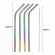 4/8pcs Rainbow Color Bubble Stainless Steel Straws Reusable Drinking Straw Milk Metal Straw with Brush