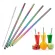 4/8pcs Rainbow Color Bubble Stainless Steel Straws Reusable Drinking Straw Milk Metal Straw With Brush
