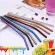 4/8 PCS 7 Colours Stainless Steel Metal Straw Drinking in Reusable Bar Straws