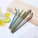 4pcs Colorful 304 Stainless Steel Straws Reusable Drinking Straw High Quality Metal Straws With Cleaner Brush