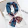 Women 15x145cm Narrow Silk Long Striped Scarf Carriage Chain Print Small Neck Scarves Female Ribbon HeadBand Neckerchief