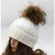 FURANDOWN BIG 18CM Real Fur Pompom Winter Autumn Women's Hat Solid Knitted Skullies Beanies for Ladies