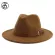 Fs Black White Yellow Fedora Hat Men Wool Felt Wide Brim Women Fedoras Jazz Hat Belt Buckle Trilby Bowler Hats
