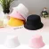 Women Mother Kids Hat Solid Color Bucket Hat Summer Autumn Hat White Pink Sky Blue Purple