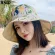 Flower Print Double-Sided Sun Hats Wide Brim Foldable Women Summer Anti-UV Panama Floppy Beach Hat Sunscreen Female Cap