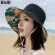 Flower Print Double-Sided Sun Hats Wide Brim Foldable Women Summer Anti-UV Panama Floppy Beach Hat Sunscreen Female Cap