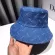 Washed Denim Summer Women Bucket Hat Solid Color Wide Brimach UV Protection Round Sunscreen Sun Cap