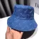 Washed Denim Summer Women Bucket Hat Solid Color Wide Brimach UV Protection Round Sunscreen Sun Cap