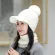 Fisvds Women Knit Slouchy Beanie Chunky Baggy Hat with Pompoms Hat Scarf Winter Soft Warm Cap Set