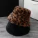 Winter Bucket Hat Leopard Print Fisherman Hat or Women Plush Thick Panama Lady Girl Velvet Outdoor Cap