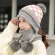 Women Winter Hats Skullies Beanies Earflap Warm Thick Three Pompons Ball Cap Ladies Knitted Hats Set Casual Ski Beanies