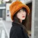 2021 Large Size Chic Women Winter Travel Color Plushy Faux Fur Wide Brim Thick Warm Bucket Cap