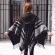 Able Oversize Shawl Warm Winter Poncho Hooded Wrap Cashmere Plaid Female Capes Outwear Cardigans Sweater Coat Tassel