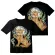 Lion pattern T -shirt, T -shirt, Round neck, teen style, black fashion shirt