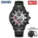 SMAEL 9619 Fashion Business Watch for Men Waterproof Stainless Steel Chronograph Male Quartz Wristwatch with Week Day Display