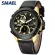 SMAEL 2019 นาฬิกาสปอร์ตแฟชั่นสำหรับผู้ชายสายหนังคู่แสดงผลกันน้ำโครโนกราฟนาฬิกาปลุกควอตซ์ผู้ชายนาฬิกา 1426
