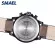 SMAEL Men Watch Chronograph Sport Mens Watches Top Brand Luxury Waterproof Stainless Steel Leatehr Quartz Clock Men 9073