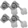 Paramount ลูกบิดกีตาร์เบส โลหะ/มีฝาครอบ รุ่น JB128CR Tuning Machine Heads for Bass Guitar