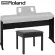 Roland® KSCFP10 PB ขาตั้งเปียโน FP-10 พร้อมเก้าอี้เปียโน สีดำ FP-10 Piano Stand & Piano Bench, Black Color