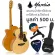 Mantic GT-1ACE Electric Guitar 40 inches OM shape, Angle Mandrus/Cherry Wood ** There is a built-in strap ** +