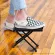 On Stage® FS7850B Foot Rest Guitar Stool The foot plays play the guitar is made of good metal. Adjust 5 levels of 5 - 10 inches.