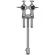 Yamaha® WS955A ขาตั้งทอมคู่ ขาตั้งกลองทอม แบบฐานสามขาตะเกียบ พร้อมขาเสียบกลองทอม ปรับสูงได้ 58 - 130 ซม. รองรับกลองทอมระ