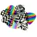 Fender® 351 Shape Zebra Pick ปิ๊กกีตาร์ วัสดุเซลลูลอยด์ แบบหนาปานกลาง ลายม้าลาย หนา 0.7 มม - Medium  ** Made in USA **