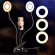 Flexible studio for fresh streaming clips Online lighting videos, LED rings, pair, selfie light, ready to place a mobile phone