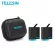 TELESIN 2Pcs 1220mAh เปลี่ยนแบตเตอรี่ + กระเป๋าเก็บมินิสีดำสำหรับ GoPro Hero 8 7 6 5 สีดำอุปกรณ์เสริมกล้อง
