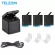 Telesin 3 Battery Pack for Hero 8 Black 3, LED Storage Box for GoPro Hero 8 7 6 5 Black Camera Accessories