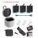 TELESIN 3 แพ็คแบตเตอรี่ + 3 ช่องชาร์จ TF Card Reader กล่องเก็บของกระเป๋าเป้สะพายหลังคลิปฝาปิดเลนส์สำหรับ Gopro Hero 8 7 6 5 สีดำ