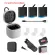 TELESIN 3 แพ็คแบตเตอรี่ + 3 ช่องชาร์จ TF Card Reader กล่องเก็บของกระเป๋าเป้สะพายหลังคลิปฝาปิดเลนส์สำหรับ Gopro Hero 8 7 6 5 สีดำ