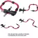 สีแดงแขนรองรับขายึดกล้องแฟลชสำหรับ Manfrotto MA050A แขนงูขาตั้งกล้อง Panning Ball Head Light Stand - โหลด 3-5 กก.