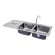 LUCKY FLAME 2 holes with accommodation on the side of the STB-1256 model stainless steel structure Buried counter, free with faucets