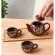 5in1 tea set, mixed with tea, tea, tea, ceramics, kwan set, tea set with 4 glass
