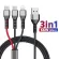 Mobile charging device, charging cable, 3 -headed charging cable, model X33, supports the fastest charging, up to 66w, nylon braided cable, heat resistant, not easily broken, charging quickly