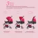 COZZEE รถเข็นเด็กพับเก็บได้ ผ้าสีแดง-โครงสีเงิน รุ่น Baby Stroller 1602-RS