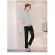 Stomach slack pants Adjustable long pants, B, ready to deliver, black gray