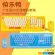 VOUNI K68 Retro Round Wireless Keyboard Mouse Cartoon Fashion Wireless Keyboard and Mouse Set