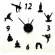 นาฬิกาติดผนัง ลายโยคะ สีดำ Yoga Design Wall Clock