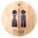 Orzer Bathroom Women's Bathroom Wooden Toilet Sign Round Shape 1 piece