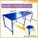 Sun Brand, a blue metal sheet table, 75x180x75 cm.
