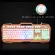 Metal Panel Mechanical Gaming Wired Keyboard With Mouse Set Round Key Cap Retro Gamer Key Board Led Game Mice Multimedia Button