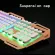 Metal Panel Mechanical Gaming Wired Keyboard With Mouse Set Round Key Cap Retro Gamer Key Board Led Game Mice Multimedia Button