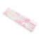 PBT Keycaps for Mechanical Keyboard Double Shot Pink White Combo Support Backlit US Standard 104 Keycap with Key Puller