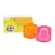 Type boiled eggs with rabbit with bears - pink/orange.