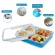 ThaiBULL LEYIDUO Hole tray (square) 2 layers, food tray with lid (stainless steel 304) blue