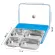 ThaiBULL LEYIDUO Hole tray (square) 2 layers, food tray with lid (stainless steel 304) blue