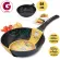 Getzhop Teflon coated pan, deep bottom 28 cm black & white - (blue)