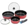 Getzhop Teflon Pot 6-piece Delicious Special Set kitchen set, JF-LO7-6 (Red)